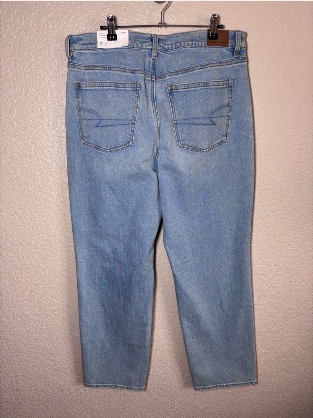 American Eagle Outfitters Super High Rise Straight Jeans Size 14 $70 - Picture 3 of 7